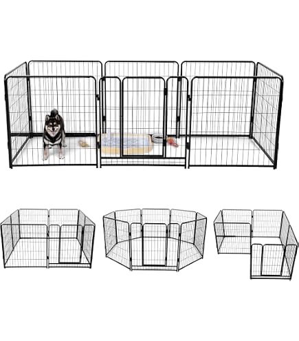 Amazon | ペットケージ ペットサークル 160*80*80cm 小型犬用 中型犬用